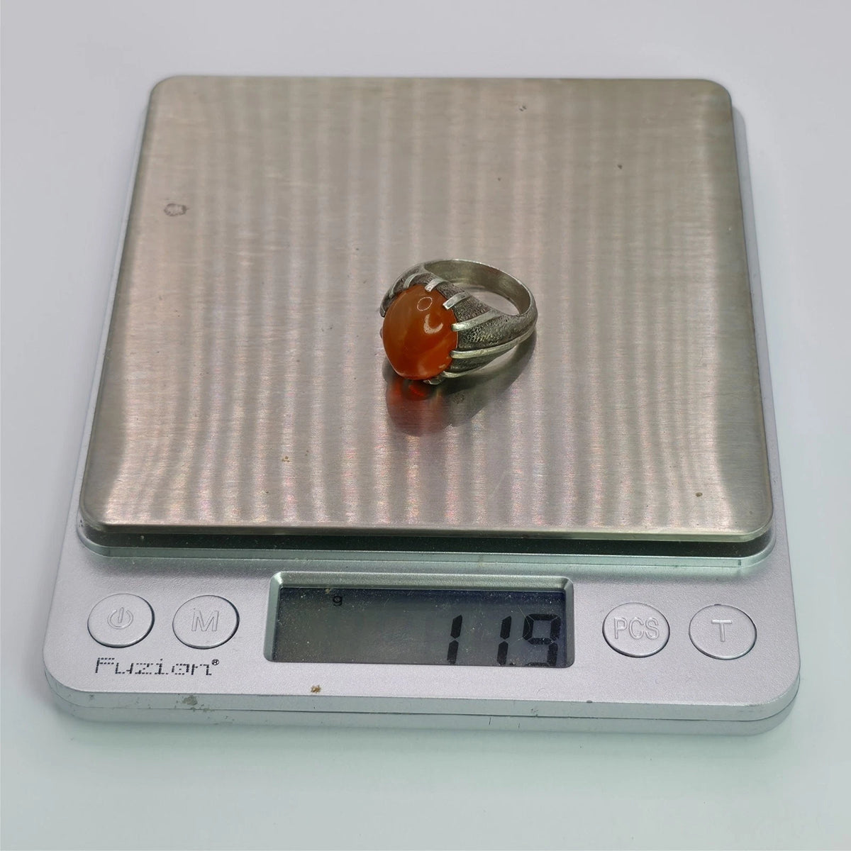 Vintage 925 Sterling Silver Carnelian Cocktail Ring Size 6 Gothic Jewelry