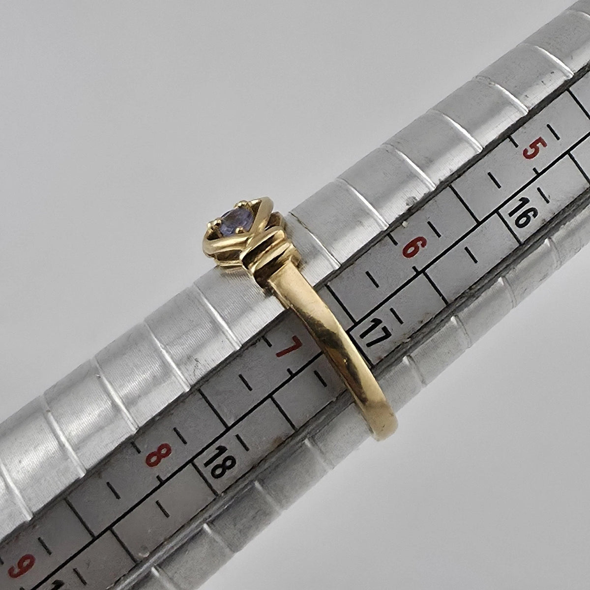 10K Yellow Gold Heart Ring Amethyst Purple Stones Vintage Size 6.75