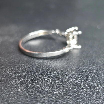 Sterling Silver 925 Black Rutilated Quartz Ring Size 10 Dainty Ornate Solitaire