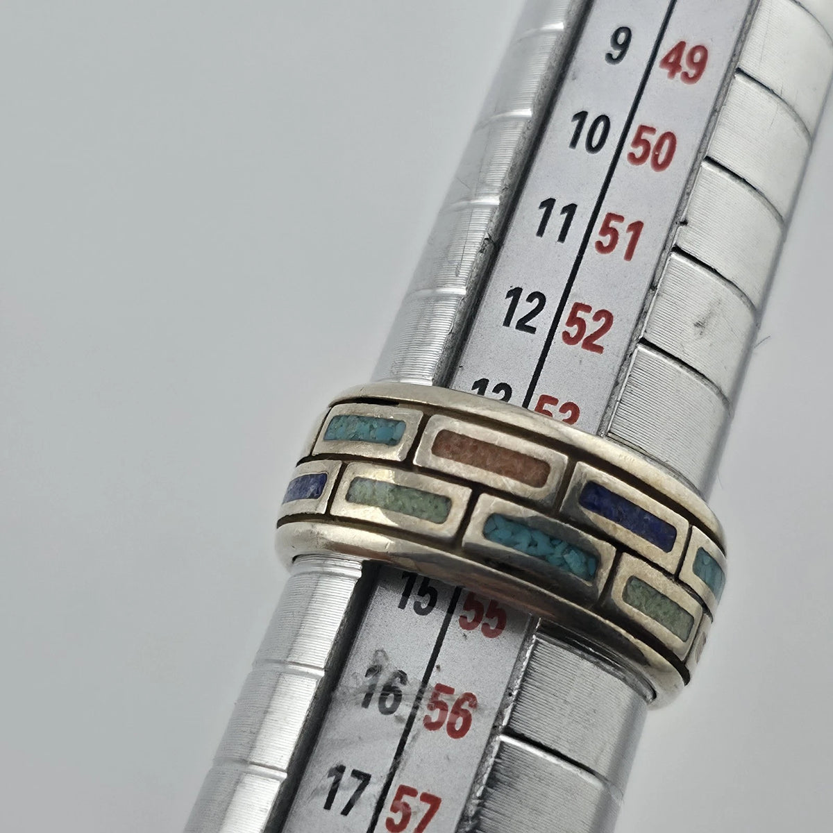 Waldeck Johnson 925 Sterling Silver Inlay Band Ring Size 7 Native American