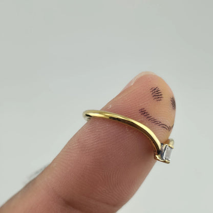 Avon 14K Gold Plated Over 925 Sterling Silver Swarovski Cz Peak Ring Size 8 New