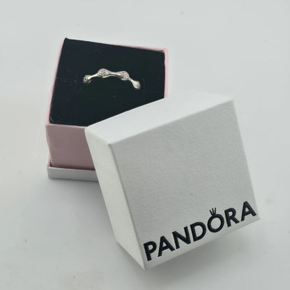 Pandora Pave LovePods Ring Size 9 Sterling Silver CZ Modern Designer 925 ALE