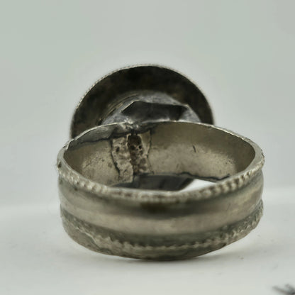 Antique Ethiopia Menelik II Birr Silver Coin Ring Size 6.25 Handmade Ethiopian