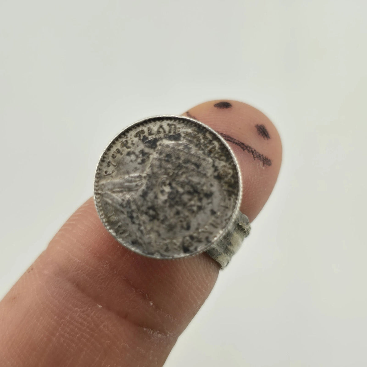 Antique Ethiopia Menelik II Birr Silver Coin Ring Size 6.25 Handmade Ethiopian
