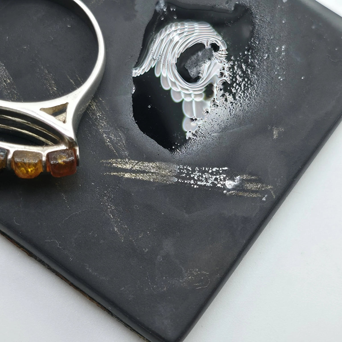 Vintage Baltic Amber Ring 925 Sterling Silver Poland Cognac Honey Sz 7.5