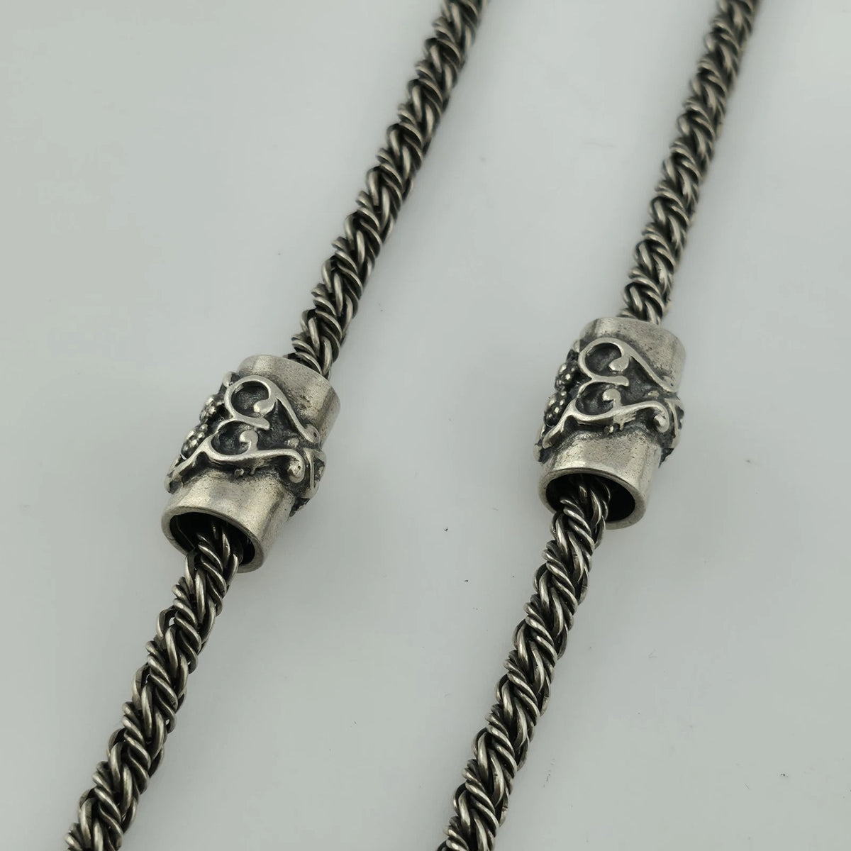 Sterling Silver Necklace 16" Ancient Roman Byzantine Empire Glass Pendant 44.7g