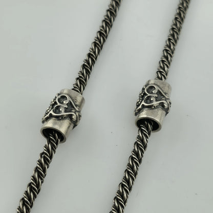 Sterling Silver Necklace 16" Ancient Roman Byzantine Empire Glass Pendant 44.7g
