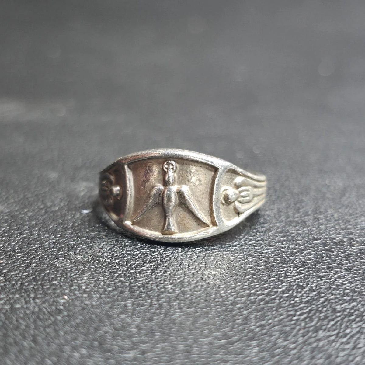 Creed C Sterling Silver Holy Spirit Angel Religious Ring Catholic Size 8 Vintage