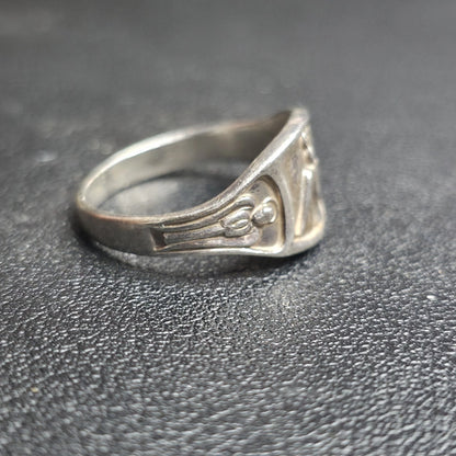 Creed C Sterling Silver Holy Spirit Angel Religious Ring Catholic Size 8 Vintage