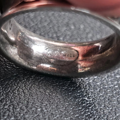Sterling Silver 925 Ornate Spinner Band Ring Filigree Size 8