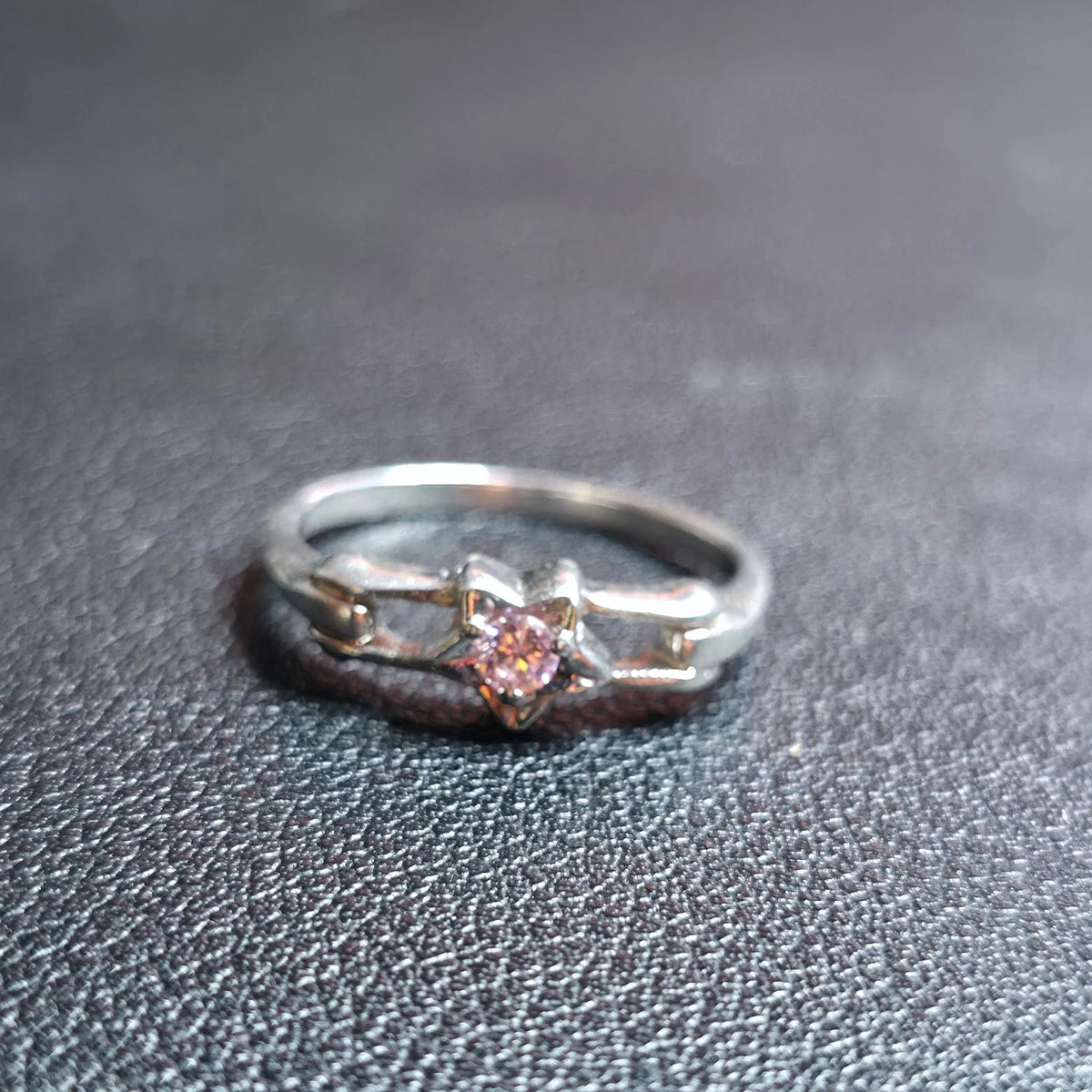 Sterling Silver 925 Pink Star Ring Size 9 Celestial Promise Ring