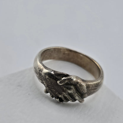 Frederick Grove Eternity Handshake Ring 925 Sterling Silver Size 10 London