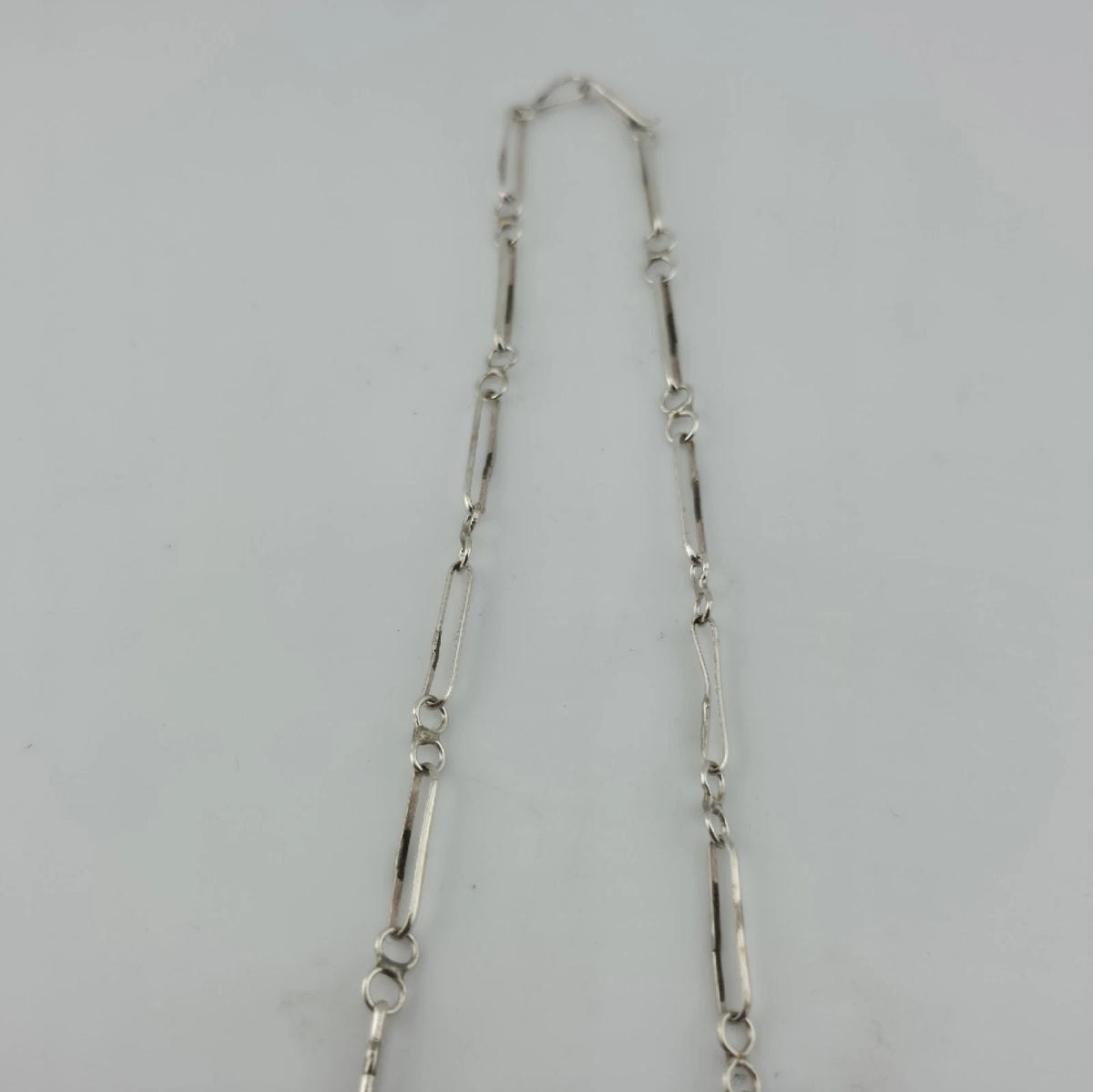 Vintage EDDAKIE Sterling Silver Turquoise Necklace Native American 14" 12g Zuni