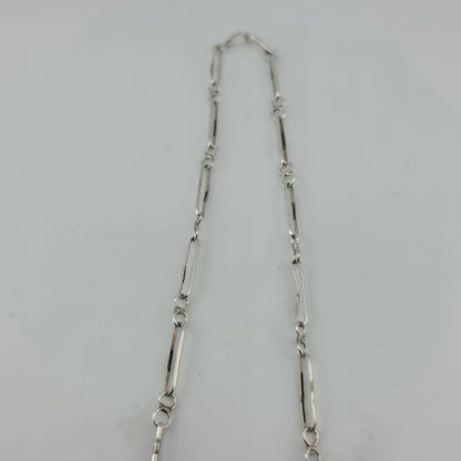 Vintage EDDAKIE Sterling Silver Turquoise Necklace Native American 14" 12g Zuni