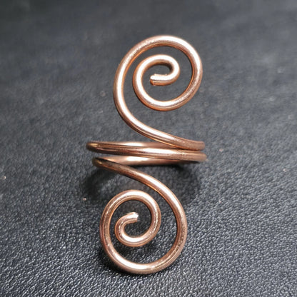 Pure Copper Wire Spiral Ring Handmade Made to Order Any Size Artisan Jewelry