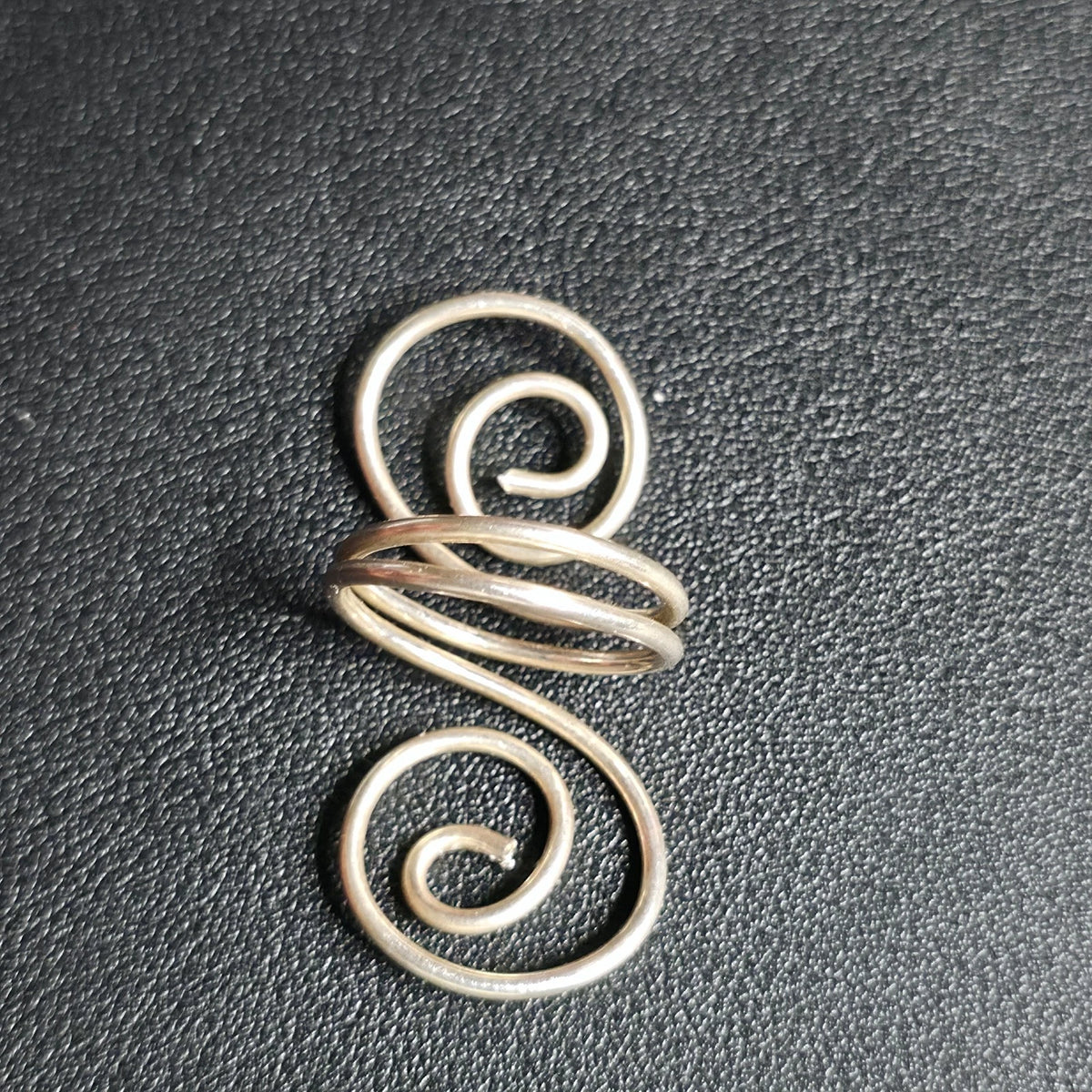 Sterling Silver Wire Swirl Ring Handmade Boho Size 9.5