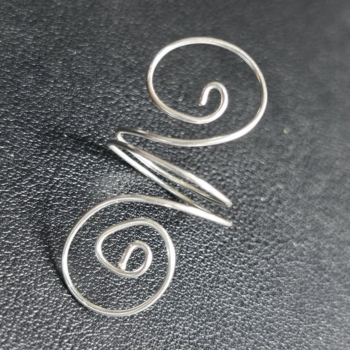 Handmade Sterling Silver 20 Gauge Wire Spiral Ring Whimsical Dainty Size 9