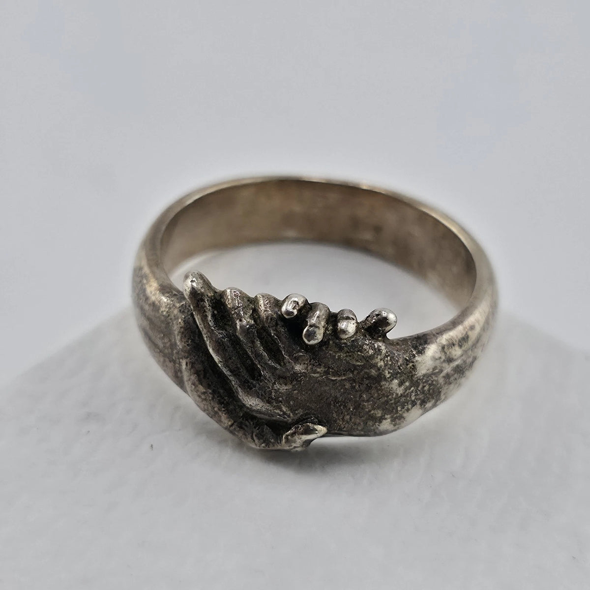 Frederick Grove Eternity Handshake Ring 925 Sterling Silver Size 10 London