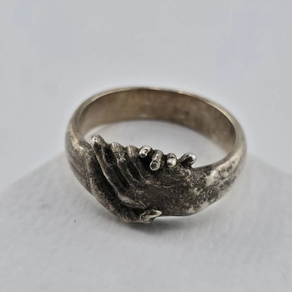 Frederick Grove Eternity Handshake Ring 925 Sterling Silver Size 10 London