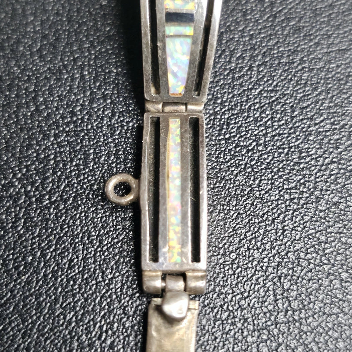 Earl Plummer Navajo Sterling Silver Opal Inlay Watch Bracelet Native American