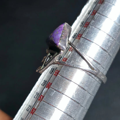Sterling Silver 925 Purple Triangle Trillion Stone Ring Sz 8