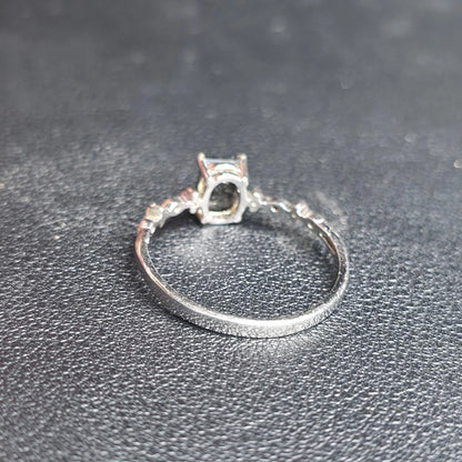Sterling Silver 925 Black Rutilated Quartz Ring Size 10 Dainty Ornate Solitaire