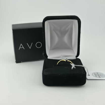Avon 14K Gold Plated Over 925 Sterling Silver Swarovski Cz Peak Ring Size 8 New