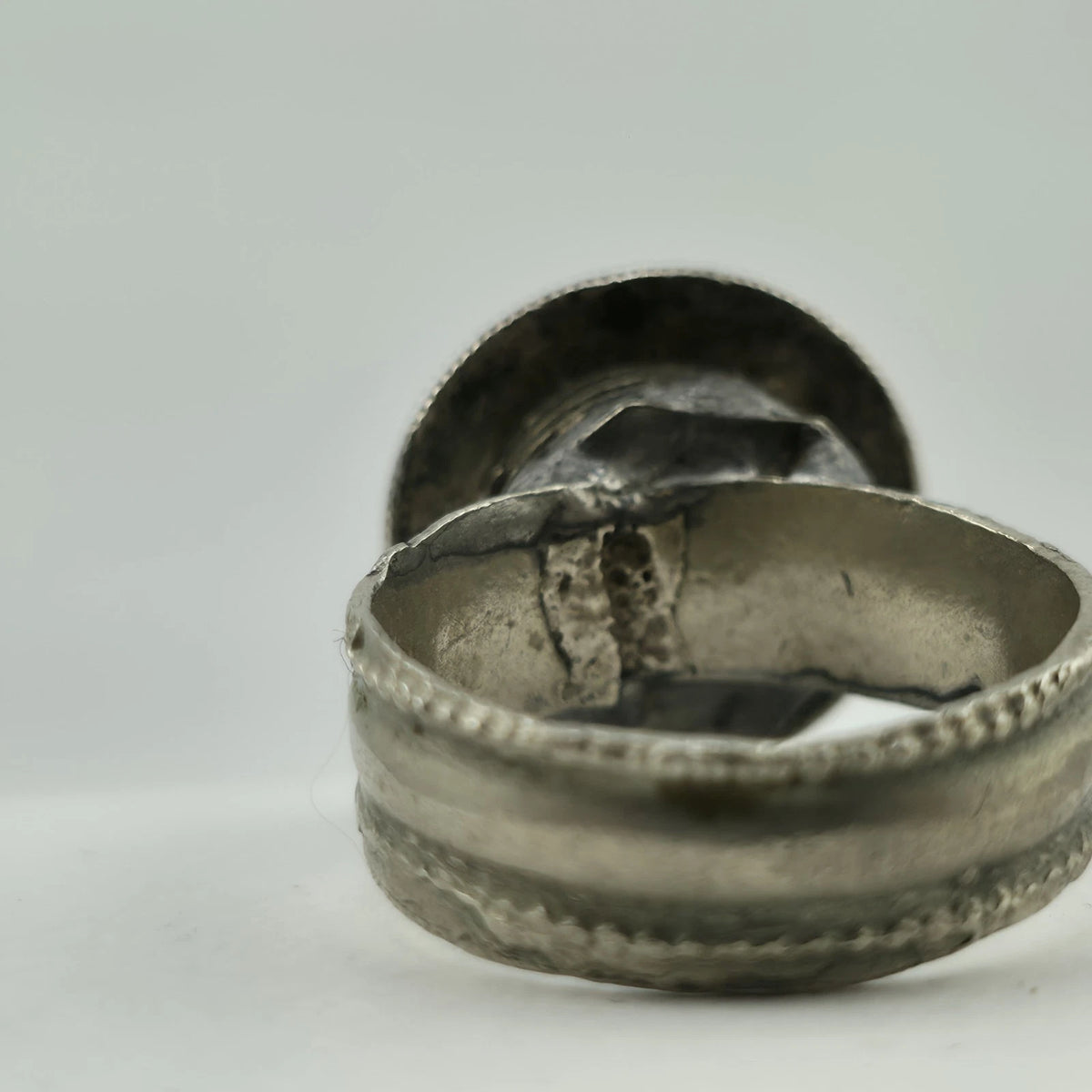 Antique Ethiopia Menelik II Birr Silver Coin Ring Size 6.25 Handmade Ethiopian