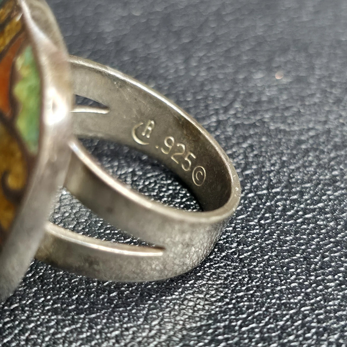 Carolyn Pollack Sterling Silver Turquoise Multicolor Inlay Mosaic Ring Size 6
