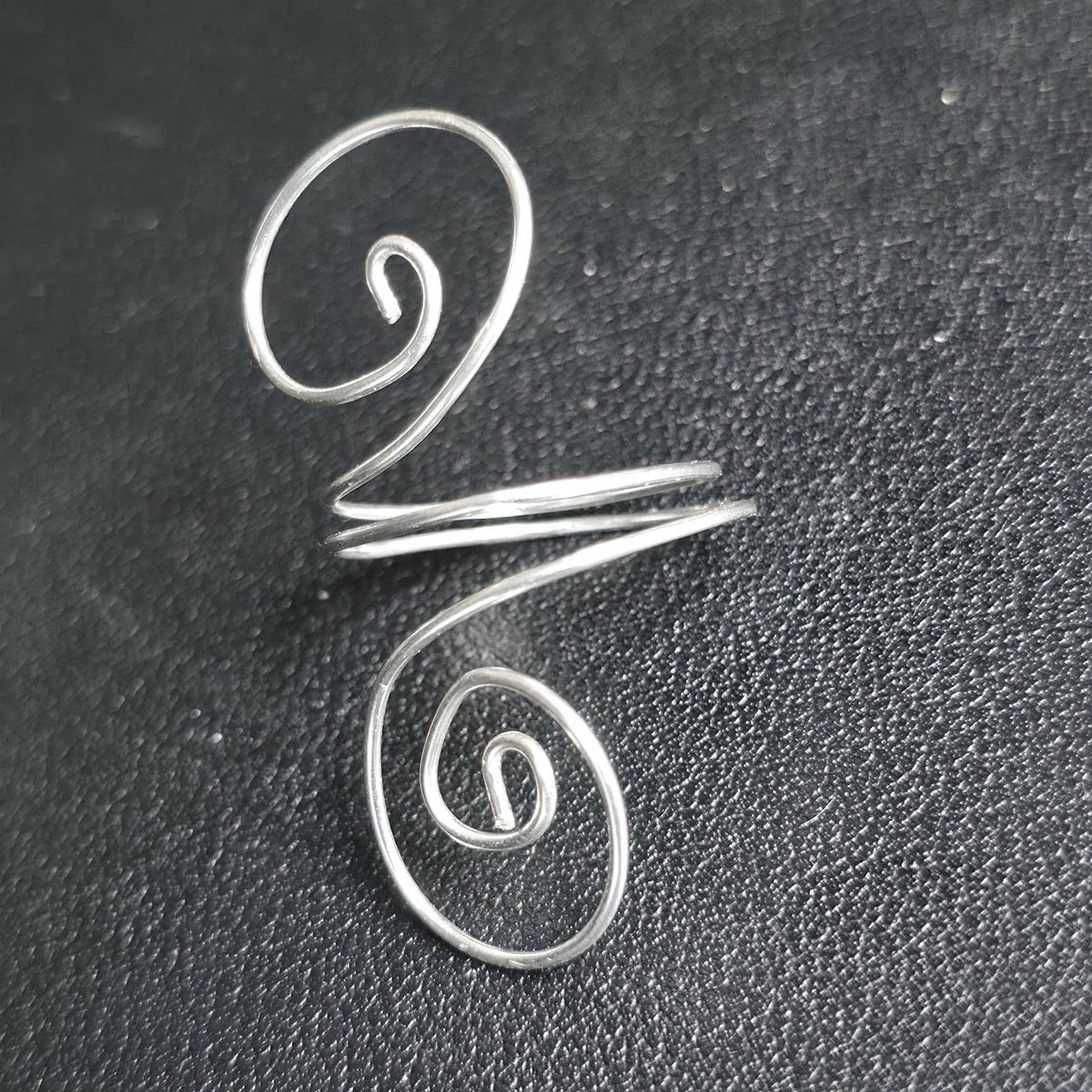 Handmade Sterling Silver 20 Gauge Wire Spiral Ring Whimsical Dainty Size 9