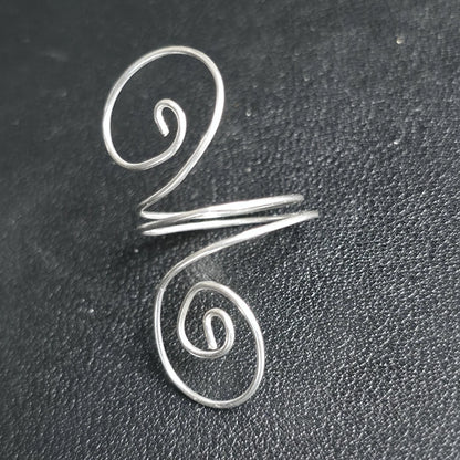 Handmade Sterling Silver 20 Gauge Wire Spiral Ring Whimsical Dainty Size 9