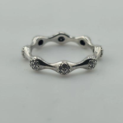Pandora Pave LovePods Ring Size 9 Sterling Silver CZ Modern Designer 925 ALE