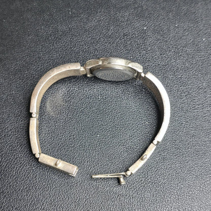 Earl Plummer Navajo Sterling Silver Opal Inlay Watch Bracelet Native American