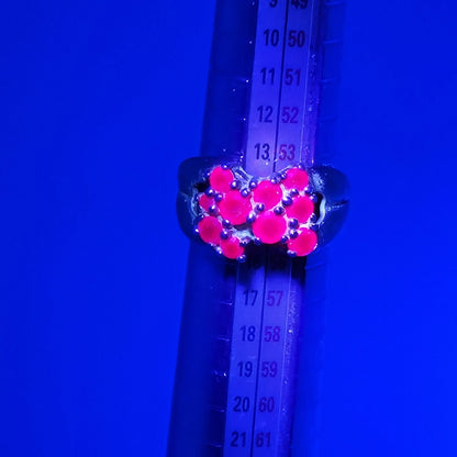 Vintage 925 Sterling Silver Gold Tone Ruby Cluster Ring Size 7 Thailand