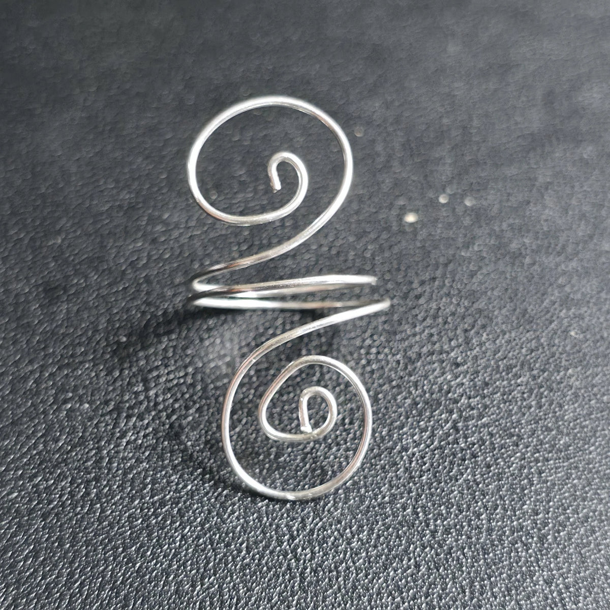 Handmade Sterling Silver 20 Gauge Wire Spiral Ring Whimsical Dainty Size 9