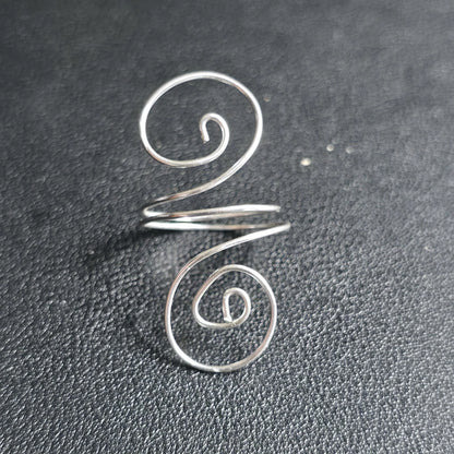Handmade Sterling Silver 20 Gauge Wire Spiral Ring Whimsical Dainty Size 9
