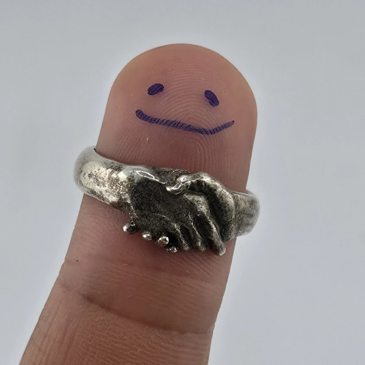 Frederick Grove Eternity Handshake Ring 925 Sterling Silver Size 10 London
