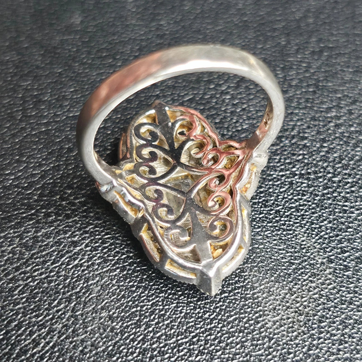 Berricle Sterling Silver 925 Emerald Cut Clear Stone Cocktail Ring Size 9