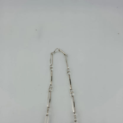 Vintage EDDAKIE Sterling Silver Turquoise Necklace Native American 14" 12g Zuni