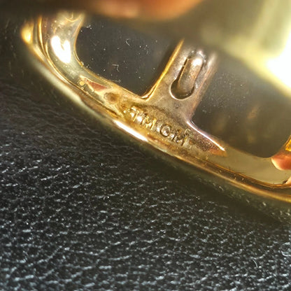 Sterling Silver Corvette Ring Size 10 Gold Tone Checkered Flag Signet