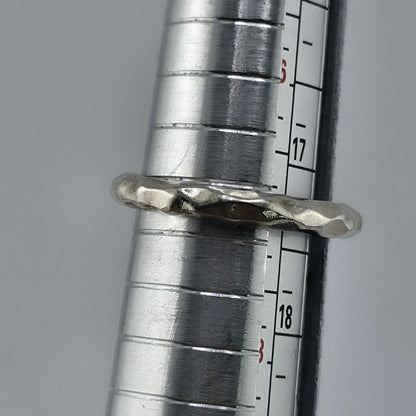 Michael Dawkins 925 Sterling Silver Hammered Organic Band Ring Size 7