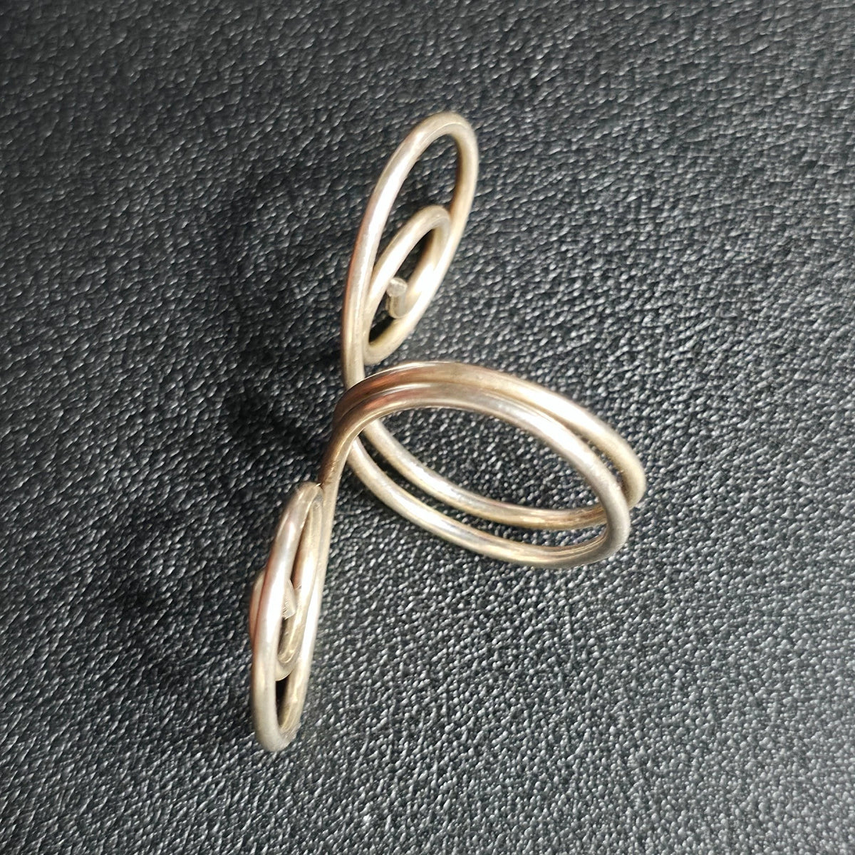Sterling Silver Wire Swirl Ring Handmade Boho Size 9.5