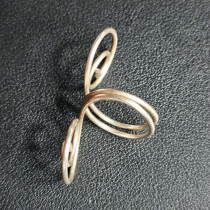 Sterling Silver Wire Swirl Ring Handmade Boho Size 9.5