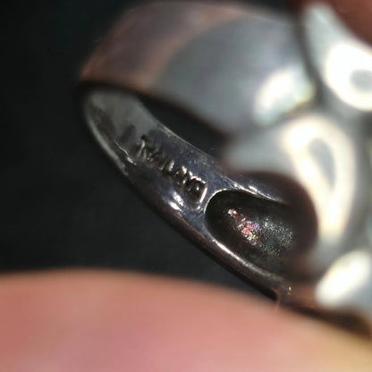 Sterling Silver 925 S Shape Cross Shins Style Ring Size 8 Scroll Flourish