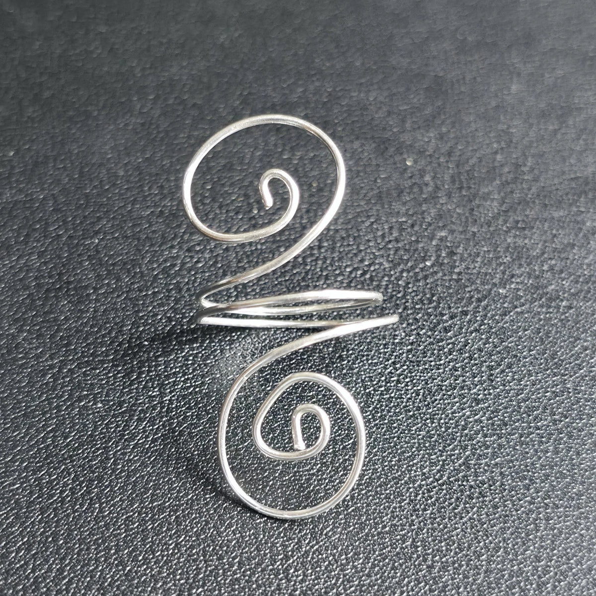 Handmade Sterling Silver 20 Gauge Wire Spiral Ring Whimsical Dainty Size 9