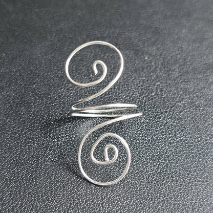 Handmade Sterling Silver 20 Gauge Wire Spiral Ring Whimsical Dainty Size 9