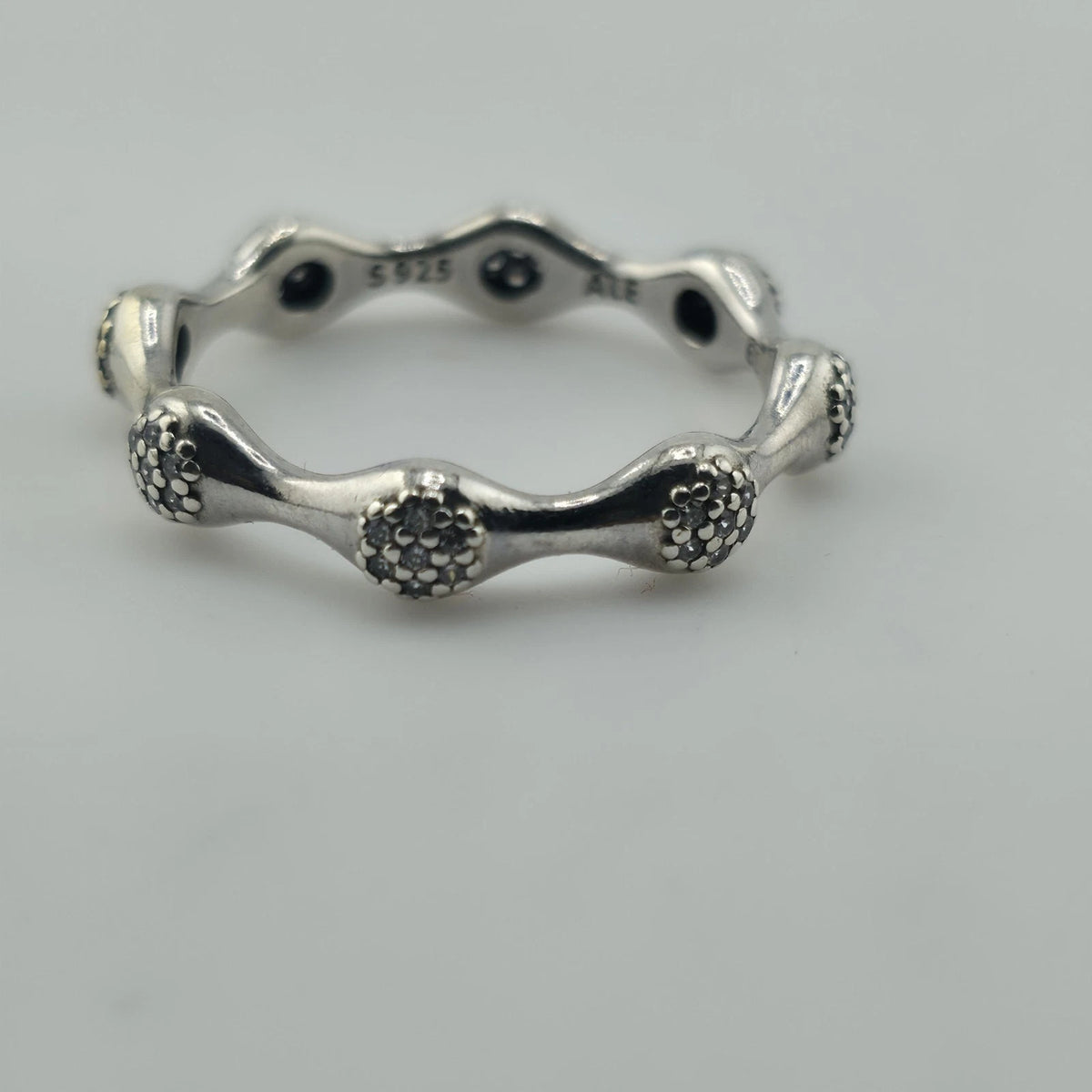Pandora Pave LovePods Ring Size 9 Sterling Silver CZ Modern Designer 925 ALE