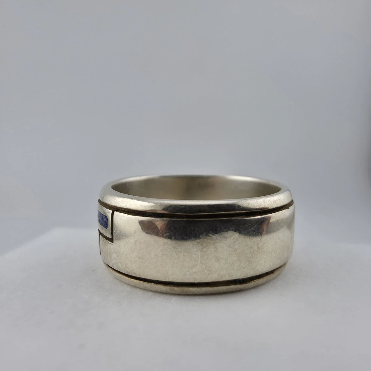 Waldeck Johnson 925 Sterling Silver Inlay Band Ring Size 7 Native American