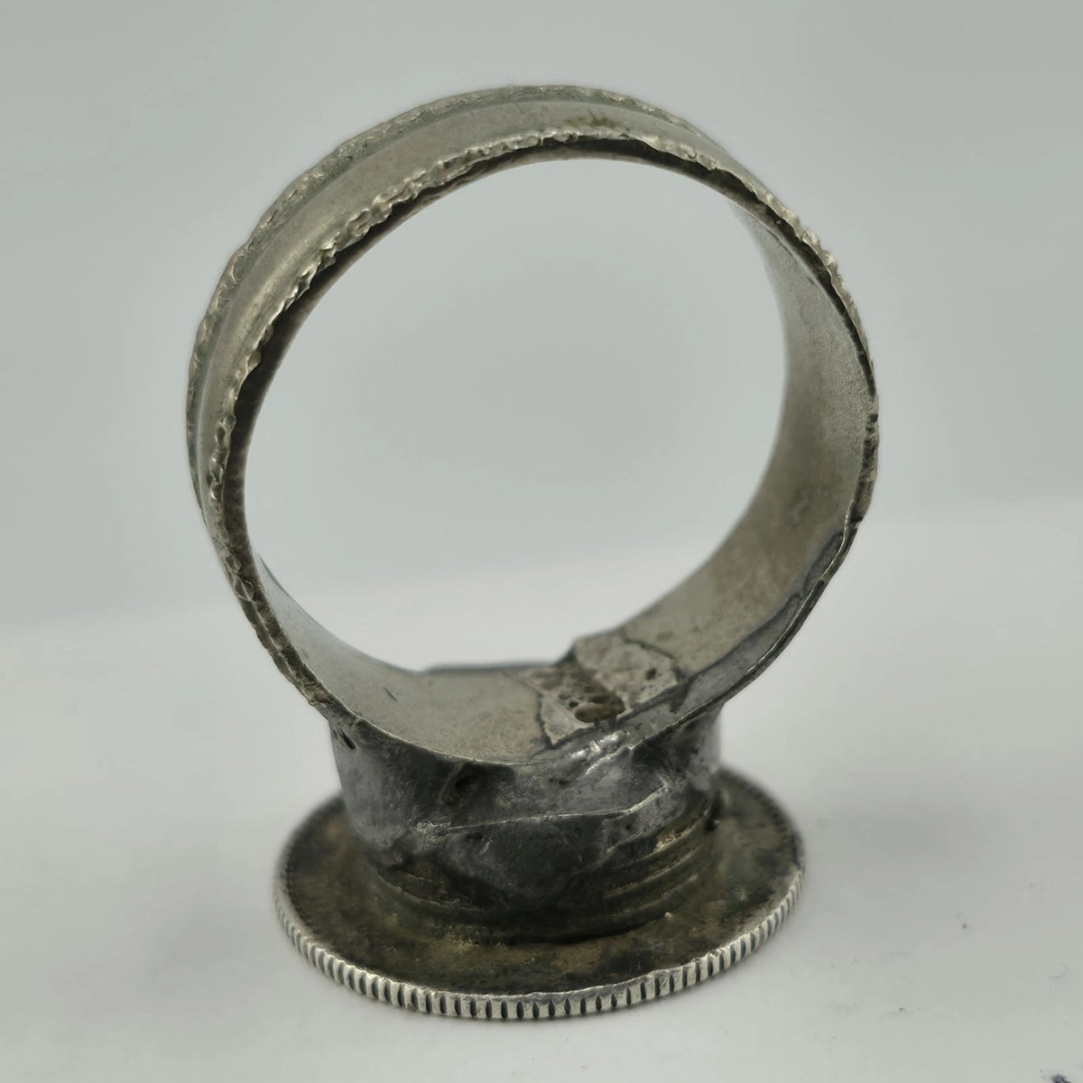 Antique Ethiopia Menelik II Birr Silver Coin Ring Size 6.25 Handmade Ethiopian