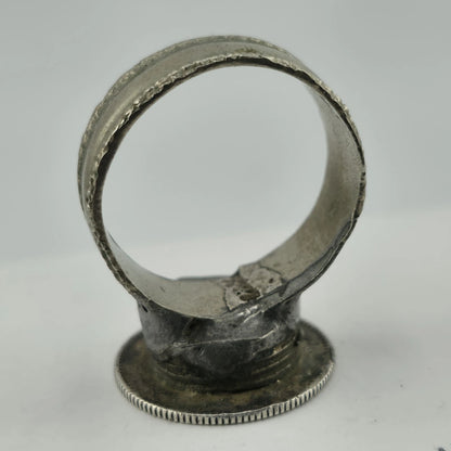 Antique Ethiopia Menelik II Birr Silver Coin Ring Size 6.25 Handmade Ethiopian